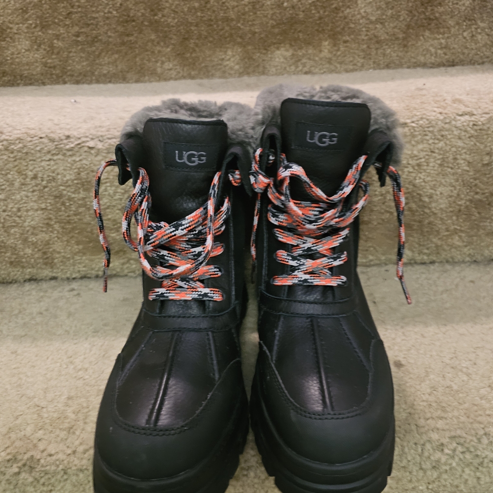 UGG Black Boots with Multicolor Laces